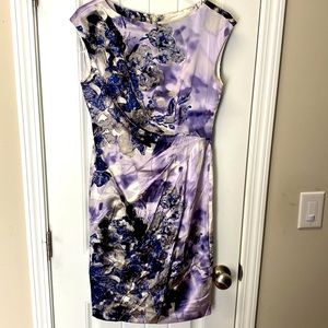 Silk Suzi Chin for Maggy Boutique Oriental Floral Sheath Dress size 4